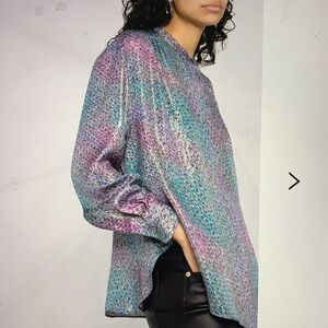 Isabel Marant Iridescent-Effect Lurex Shirt 34